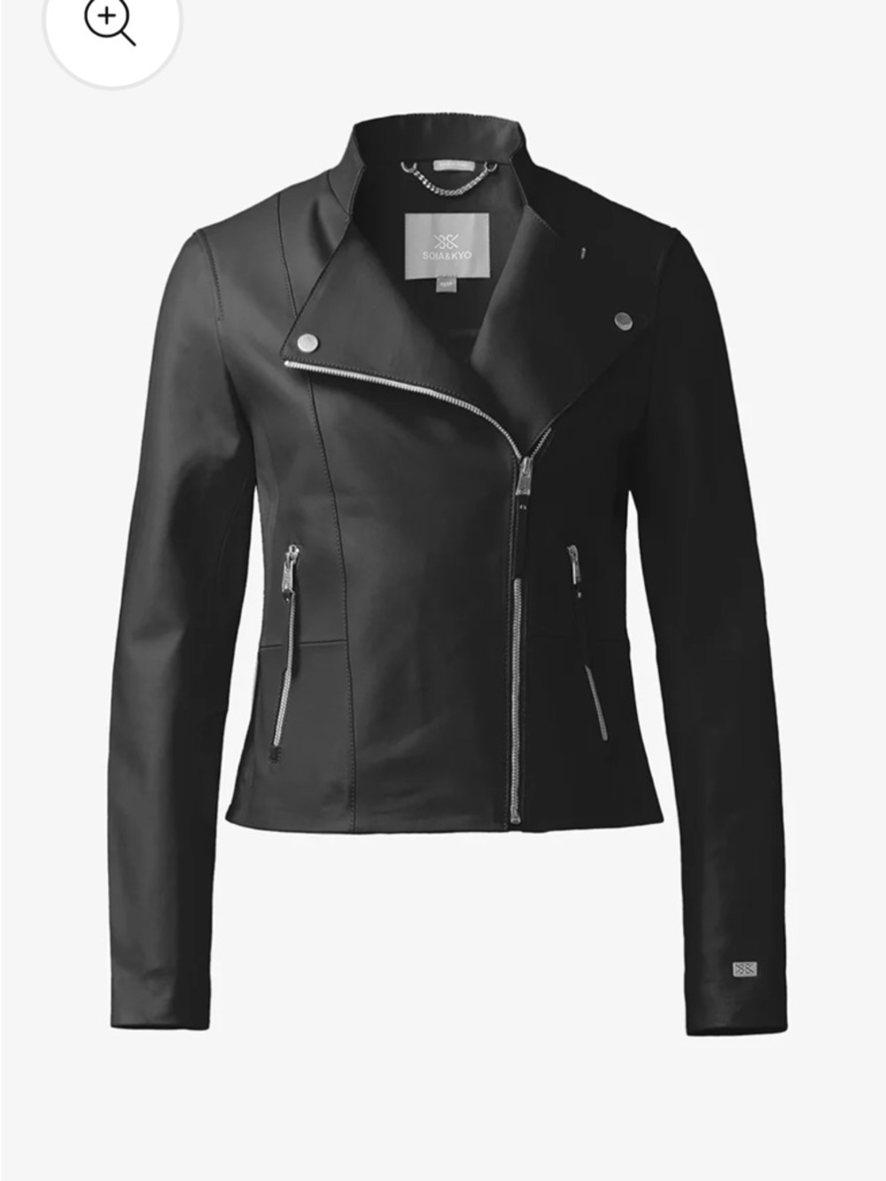 Soia & Kyo Black Zip Leather Moto Jacket - Brand New w/ Tags